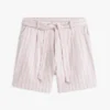 Gestreifte Shorts aus Leinenmischung mit Gürtel Gestreifte Shorts aus Leinenmischung mit Gürtel