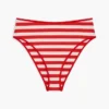Gestreiftes Bikini-Unterteil mit hoher Taille Gestreiftes Bikini-Unterteil mit hoher Taille