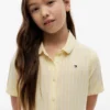 Gestreiftes Kleid aus Baumwoll-Leinen-Mischung für Kinder