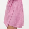 Gestreiftes Leinen-Mini-Wickelkleid Gestreiftes Leinen-Mini-Wickelkleid