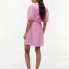 Gestreiftes Leinen-Mini-Wickelkleid Gestreiftes Leinen-Mini-Wickelkleid