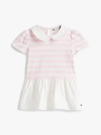 Gestreiftes Mix-Media-Kleid für Babys