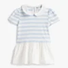 Gestreiftes Mix-Media-Kleid für Babys