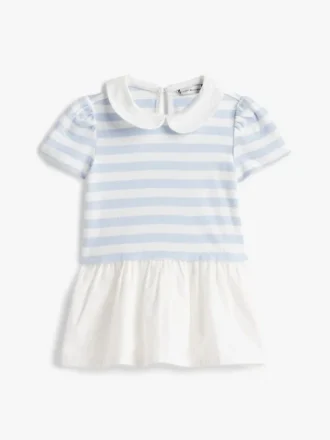 Gestreiftes Mix-Media-Kleid für Babys