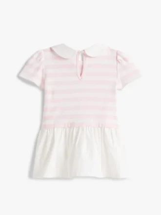 Gestreiftes Mix-Media-Kleid für Babys