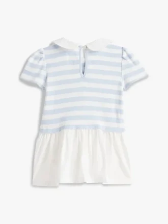 Gestreiftes Mix-Media-Kleid für Babys