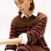 Gestreiftes Pulloverkleid aus Wolle und Kaschmir Gestreiftes Pulloverkleid aus Wolle und Kaschmir