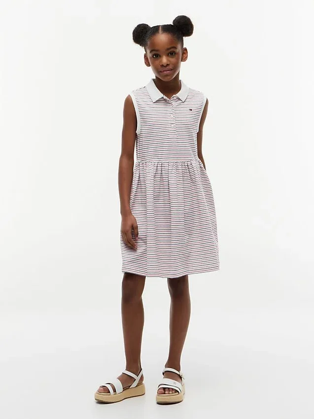 Gestreiftes, ärmelloses Polo-Kleid für Kinder Gestreiftes, ärmelloses Polo-Kleid für Kinder