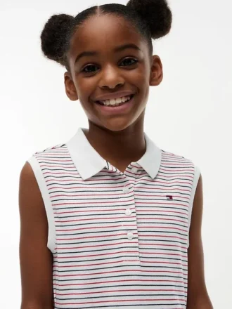 Gestreiftes, ärmelloses Polo-Kleid für Kinder