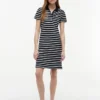 Gestreiftes Stretch-Piqué-Polokleid