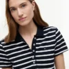 Gestreiftes Stretch-Piqué-Polokleid