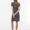 Gestreiftes Stretch-Piqué-Polokleid