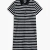 Gestreiftes Stretch-Piqué-Polokleid