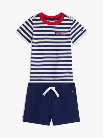 Gestreiftes T-Shirt- und Shorts-Set für Babys