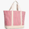 Gingham-Canvas-Tragetasche Gingham-Canvas-Tragetasche