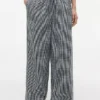 Gingham-Hose aus Leinenmischung