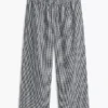 Gingham-Hose aus Leinenmischung
