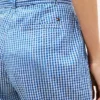 Gingham-Seersucker-Hose mit Gürtel und konischem Schnitt