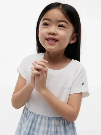 Gingham-Seersucker-Kombikleid für Kinder