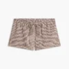 Gingham-Shorts aus Leinenmischung