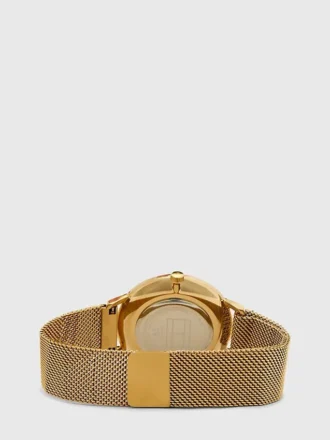 Goldfarbene Uhr mit Magnetarmband