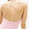 Halter-Badeanzug mit durchgehendem Schriftzug-Monogramm Halter-Badeanzug mit durchgehendem Schriftzug-Monogramm