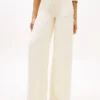 High-Rise-Stretch-Jeans mit weitem Bein