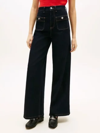 High-Rise-Stretch-Jeans mit weitem Bein High-Rise-Stretch-Jeans mit weitem Bein