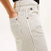 High-Waist-Jeans mit weitem Bein und Eisenbahnstreifen High-Waist-Jeans mit weitem Bein und Eisenbahnstreifen