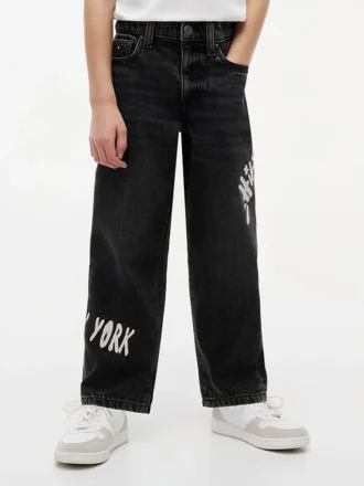 Hilfiger Baggy-Jeans für Kinder mit Graffiti-Print Hilfiger Baggy-Jeans für Kinder mit Graffiti-Print
