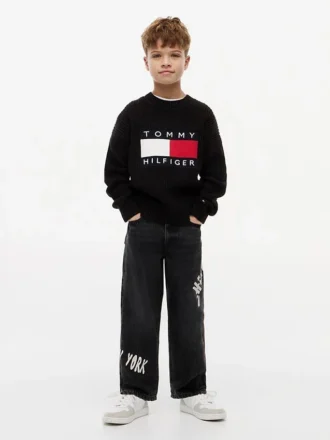 Hilfiger Baggy-Jeans für Kinder mit Graffiti-Print Hilfiger Baggy-Jeans für Kinder mit Graffiti-Print
