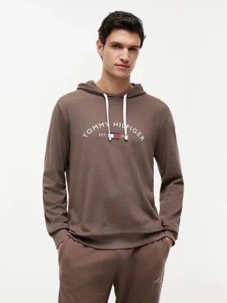 Hilfiger Logo Piqué-Schlaf-Hoodie Hilfiger Logo Piqué-Schlaf-Hoodie