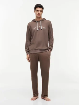 Hilfiger Logo Piqué-Schlaf-Hoodie Hilfiger Logo Piqué-Schlaf-Hoodie