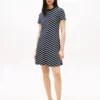 Interlock-Kleid mit Chevron-Streifen Interlock-Kleid mit Chevron-Streifen