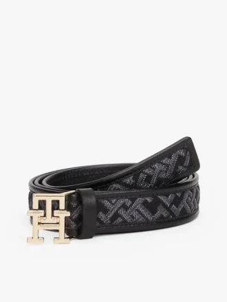 Jacquard-Gürtel mit Monogramm-Schnalle Jacquard-Gürtel mit Monogramm-Schnalle