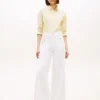 Jeans mit unversäubertem Saum, hoher Taille und weitem Bein Jeans mit unversäubertem Saum, hoher Taille und weitem Bein