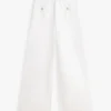 Jeans mit unversäubertem Saum, hoher Taille und weitem Bein Jeans mit unversäubertem Saum, hoher Taille und weitem Bein