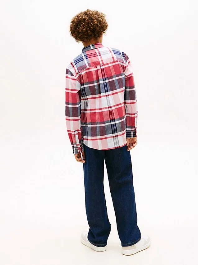 Kinder-Hemd aus Stretch-Oxford mit Karomuster Kinder-Hemd aus Stretch-Oxford mit Karomuster