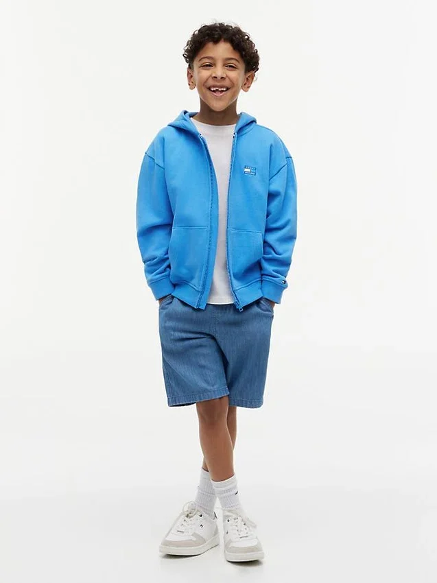 Kinder-Hoodie mit Reißverschluss und tonalen Flaggen Kinder-Hoodie mit Reißverschluss und tonalen Flaggen