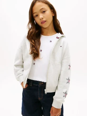Kinder-Hoodie mit Strass-Stern-Logo Kinder-Hoodie mit Strass-Stern-Logo