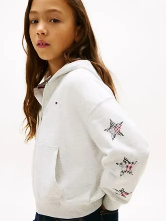 Kinder-Hoodie mit Strass-Stern-Logo Kinder-Hoodie mit Strass-Stern-Logo