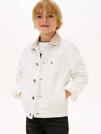Kinder-Jeansjacke mit Flaggenlogo Kinder-Jeansjacke mit Flaggenlogo