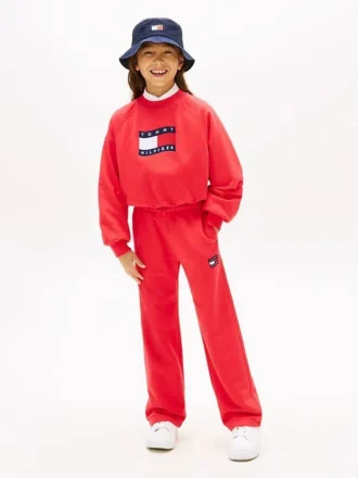 Kinder-Jogginghose mit gewelltem Flaggenlogo Kinder-Jogginghose mit gewelltem Flaggenlogo