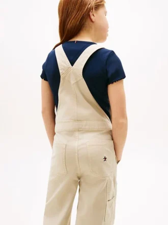 Kinder-Latzhose aus Stretch-Denim mit weitem Bein Kinder-Latzhose aus Stretch-Denim mit weitem Bein