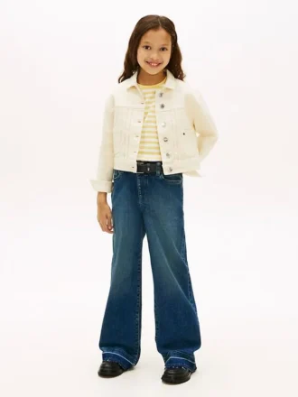 Kinder-Stretch-Jeans mit weitem Bein