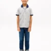 Kinder-Stretch-Polo mit durchgehendem nautischem Logo