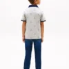 Kinder-Stretch-Polo mit durchgehendem nautischem Logo
