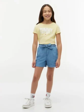 Kinder-Stretch-Shorts mit Gürtel