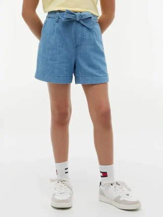 Kinder-Stretch-Shorts mit Gürtel