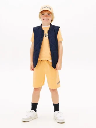 Kinder-Sweatshorts mit breitem Bein und Hilfiger-Logo Kinder-Sweatshorts mit breitem Bein und Hilfiger-Logo